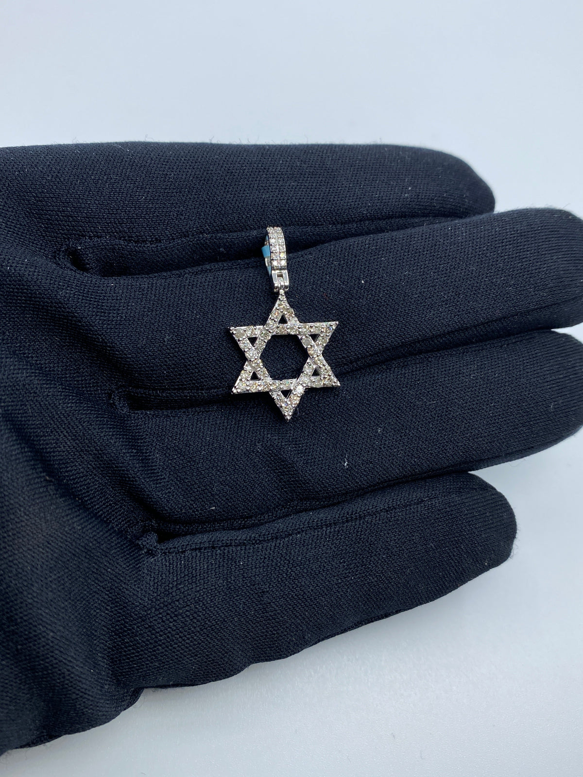 14K Gold Star of David Diamond Pendant - additional product view 2