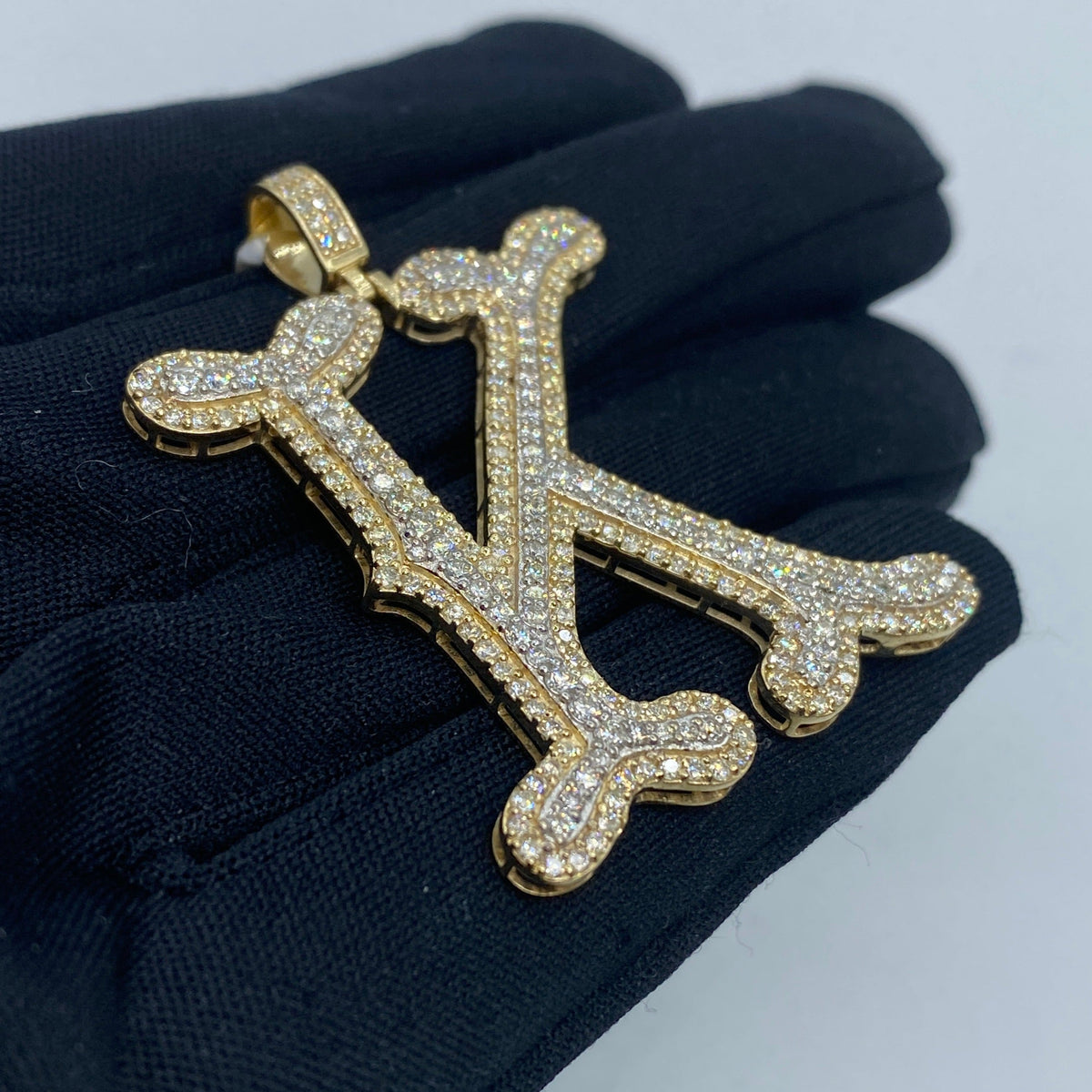Initial K Old English Diamond Pendant - additional product view 3