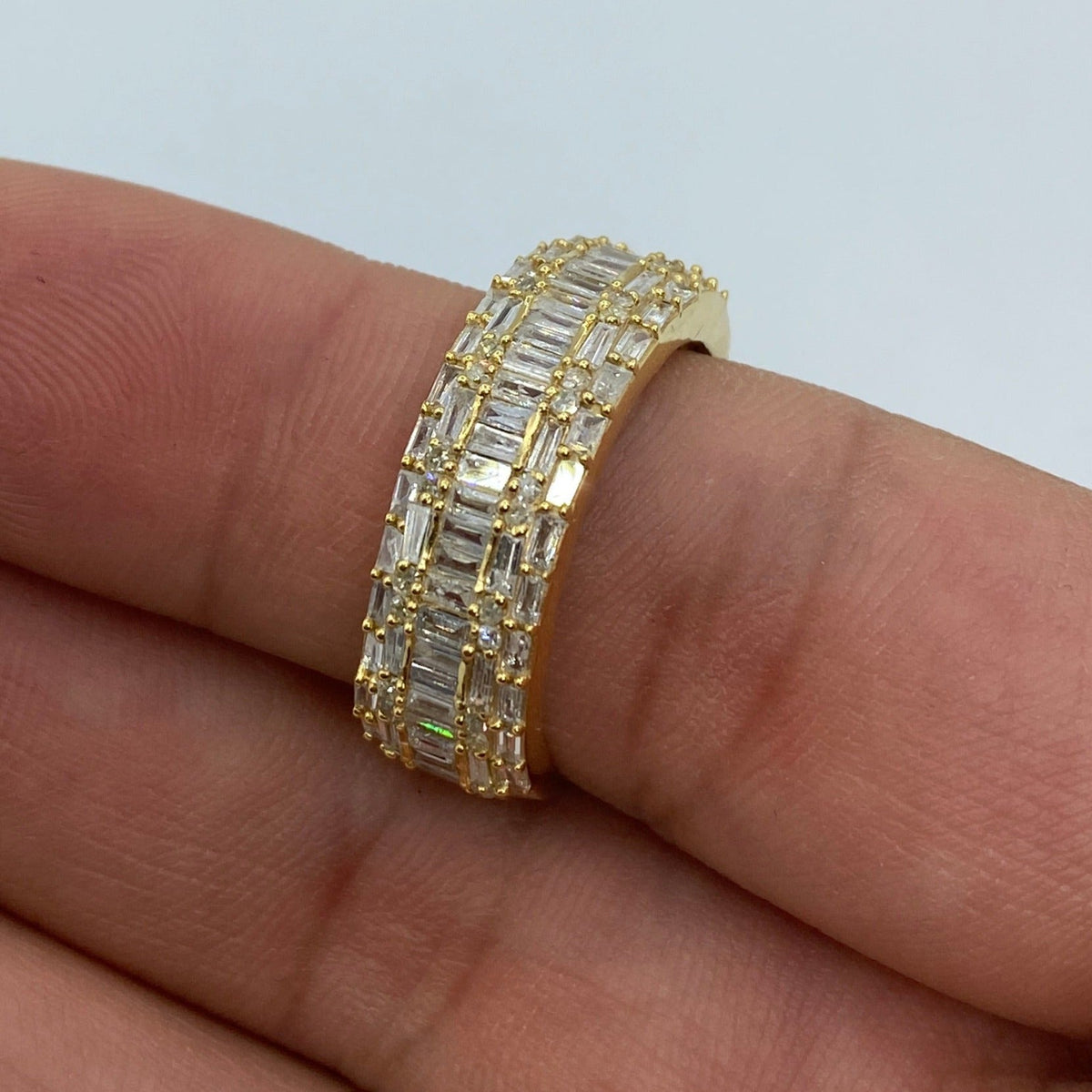 10K Yellow Gold Diamond Baguette Band - additional product view 3