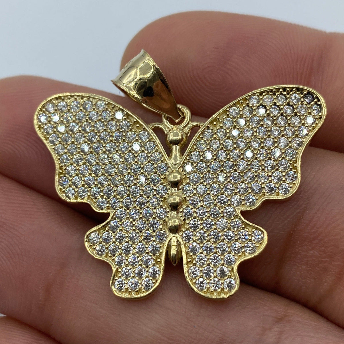 14K Gold Butterfly Pendant 1.4 in - additional product view 4