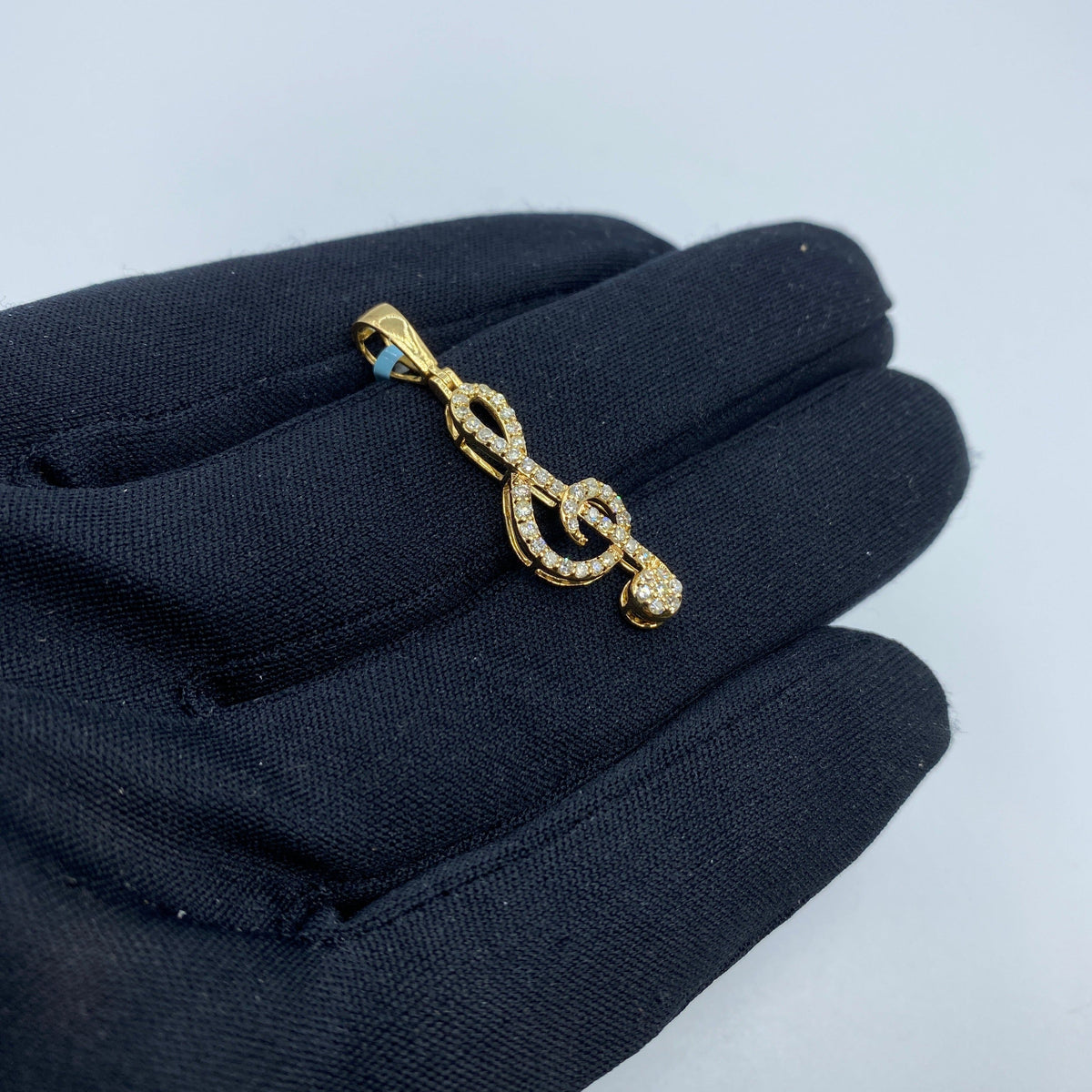 14K Gold Eighth Music Note Diamond Pendant - additional product view 3