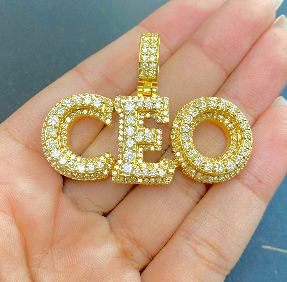 14K Gold Ceo Diamond Pendant - additional product view 2