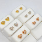 14K Gold Classic Heart Diamond Earrings - additional product view 5