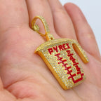 10K Gold Pyrex Diamond Pendant - additional product view 3