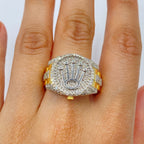 14K Gold Two-Tone Crown Diamond Ring - additional product view 3