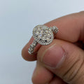 14K Gold Princess Oval Diamond Engagement Ring in white gold - close-up product photo