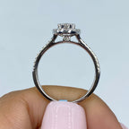 14K Gold Oval Halo Diamond Ring - additional product view 4