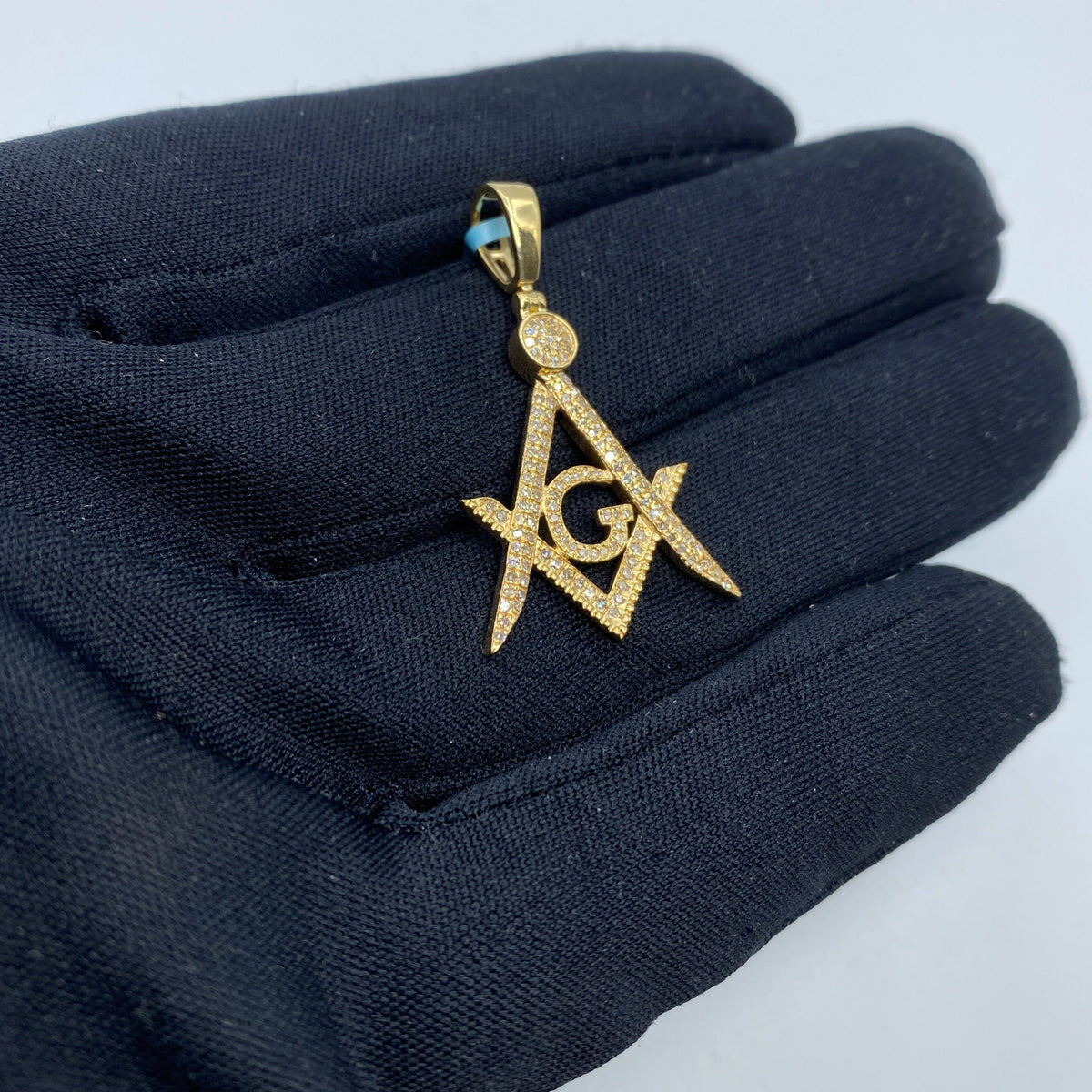 14K Gold Fremason Masonic Diamond Pendant - additional product view 3