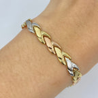 10K Gold 6.5mm Tri-Tone Braid Bracelet 7 in - additional product view 2