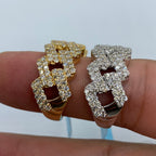 14K Gold 11mm Cuban Link Diamond Ring - additional product view 6