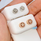 10K Gold Thick Circle Gap Diamond Earrings - additional product view 5