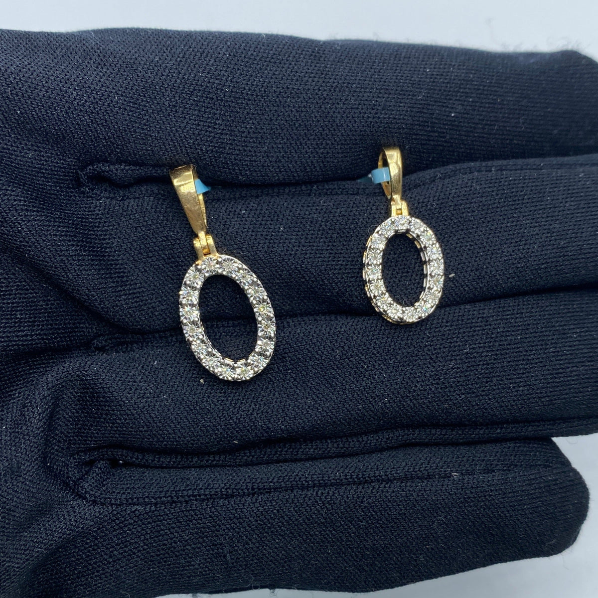 14K Gold Single Stone Initial O Diamond Pendant - main product photo