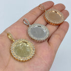 10K Gold Circle Photo Diamond Pendant - additional product view 7