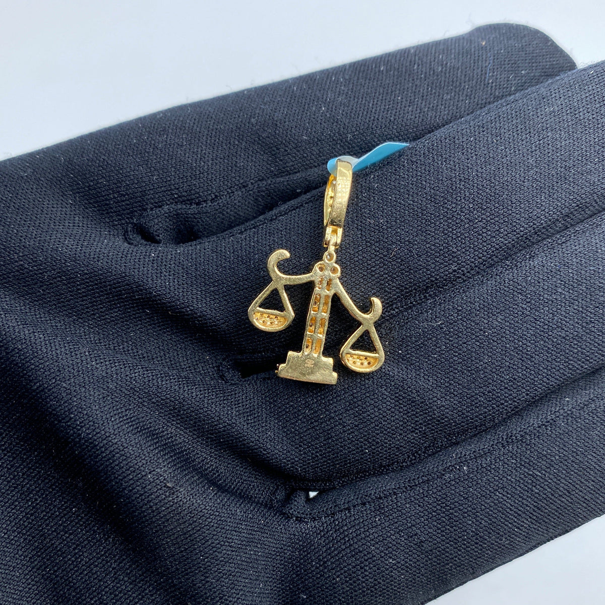 14K Gold Libra Scale of Justice Diamond Pendant - additional product view 4