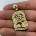 14K Gold Jesus Head Medallion Pendant 1.75 in - additional product view 5