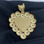 14K Gold Heart Picture Photo CZ Pendant - additional product view 4