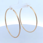 14K Gold Large 2mm Hoop Earrings - additional product view 2