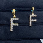 14K Gold Single Stone Initial F Diamond Pendant - main product photo