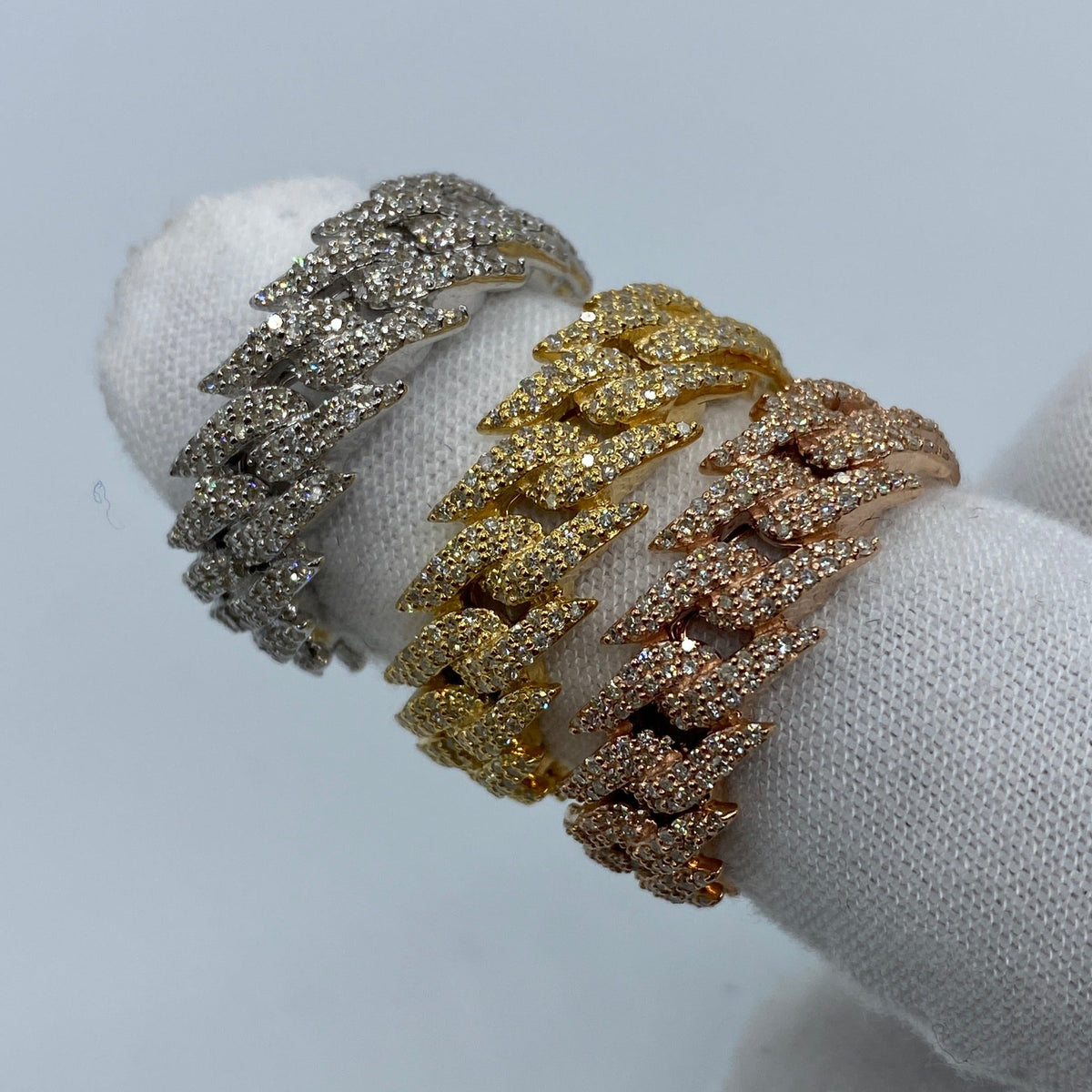 14K Gold Eternity Cuban Thorn Diamond Ring - additional product view 2