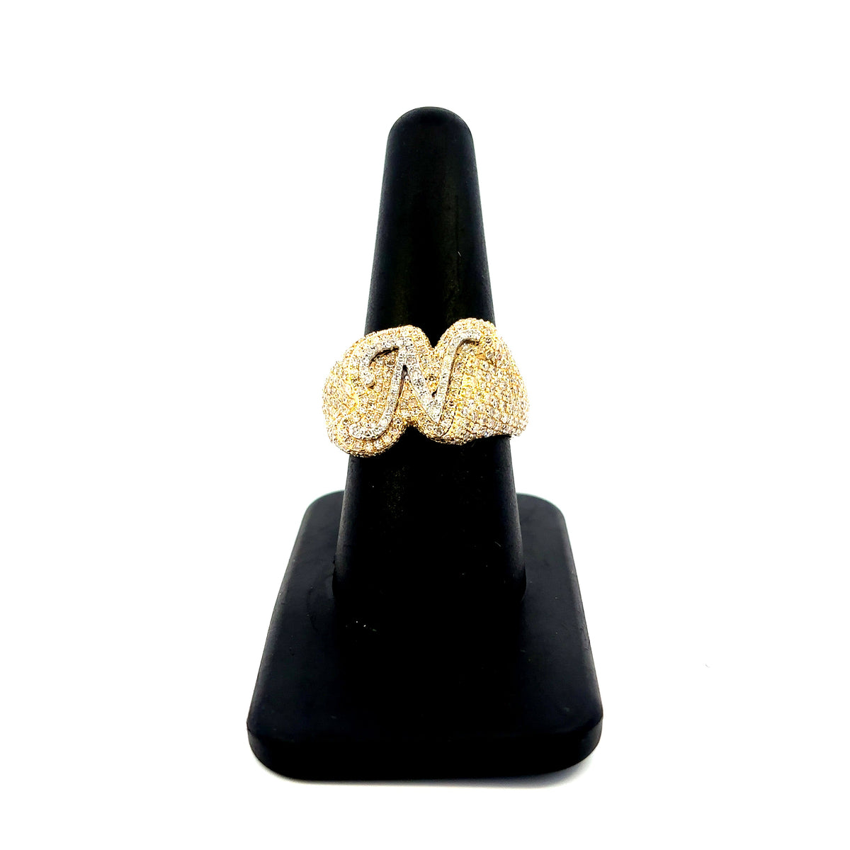 10K Gold Bubble Script Initial Diamond Ring - additional product view 18