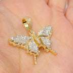 14K Gold Kali Butterfly Diamond Pendant in yellow gold - close-up product photo
