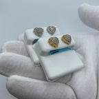 14K Gold Heart Halo Diamond Earrings - additional product view 3