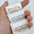 14K Gold Love Planet Heart Diamond Earrings - additional product view 2
