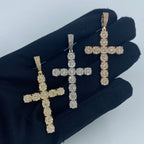 14K Gold Cross Circle Diamond Pendant - additional product view 2