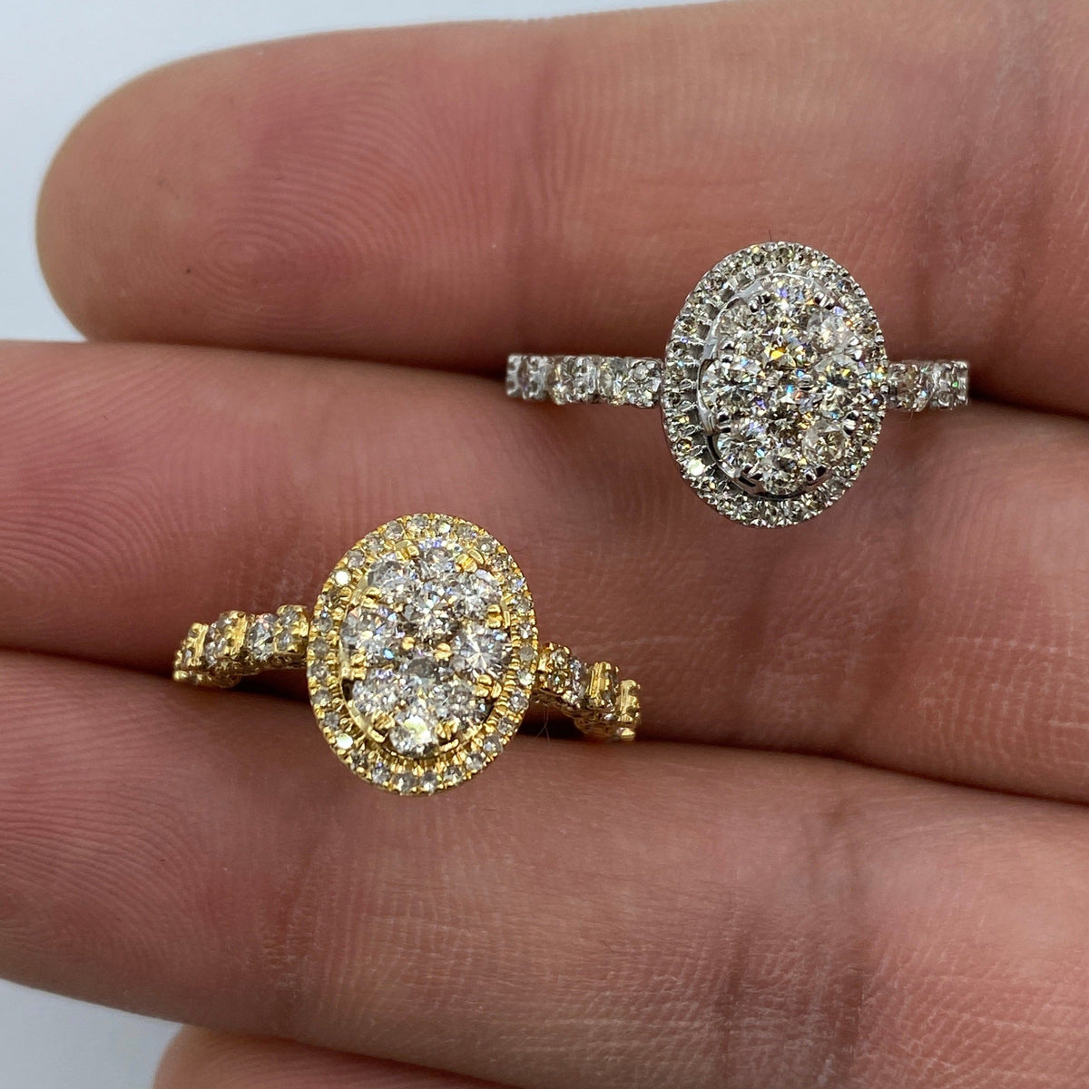 14K Gold Princess Oval Diamond Engagement Ring - main product photo