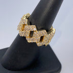 14K Gold 13mm Cuban Link Diamond Ring - additional product view 7