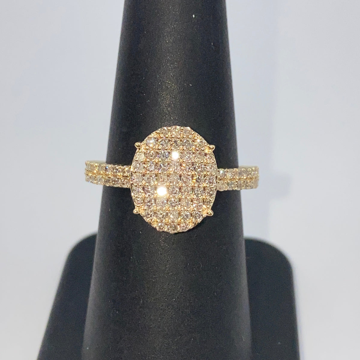 14K Gold Oval Diamond Ring - additional product view 8