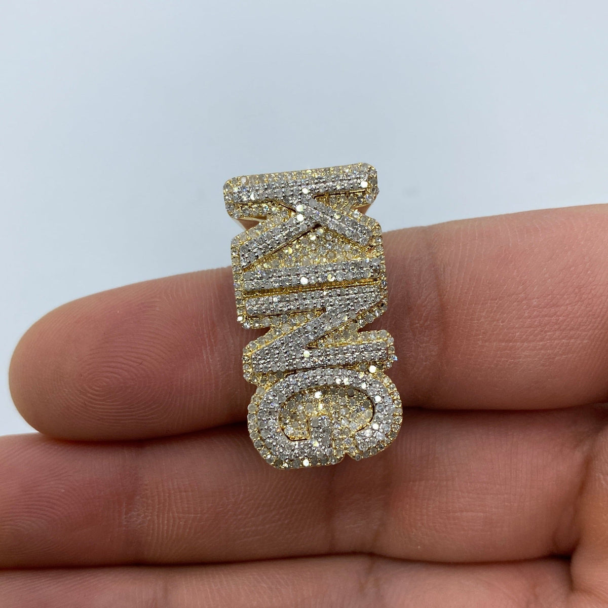 10K Gold King Name Plate Diamond Ring - additional product view 5