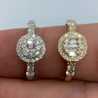 14K Gold Circle Diamond Baguette Engagement Ring - additional product view 4