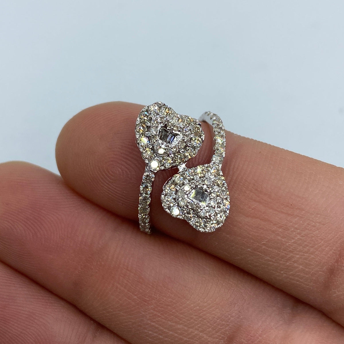 14K Gold Heart Bangle Diamond Engagement Ring - additional product view 4