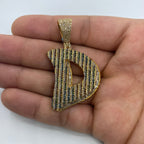 14K Gold Initial D Color Diamond Pendant - additional product view 2
