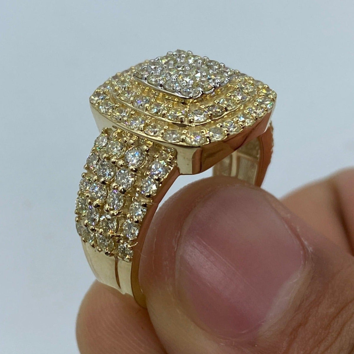 10K Gold Square Elegant Diamond Ring - additional product view 3