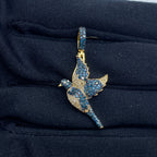 10K Gold Flying Bird Diamond Pendant - close-up product photo