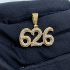 14K Gold 626 Area Code Diamond Pendant - additional product view 2