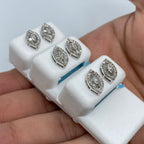 14K Gold Eye Diamond Baguette Earrings - additional product view 4