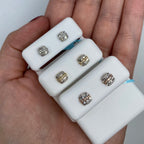14K Gold Square Diamond Baguette Row Earrings - additional product view 2