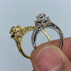 14K Gold Jumbo Center Diamond Halo Engagement Ring - additional product view 4