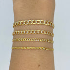 10K Gold Two-Tone Flat Cuban Link Anklet - additional product view 2