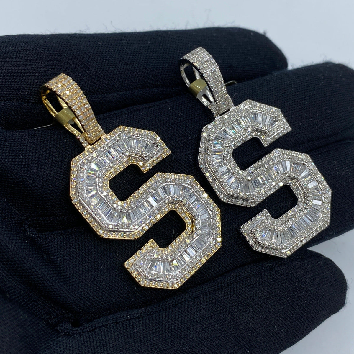 Initial S Baguette Diamond Pendant - additional product view 4
