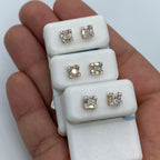 14K Gold Diamond Baguette Stud Earrings - additional product view 2