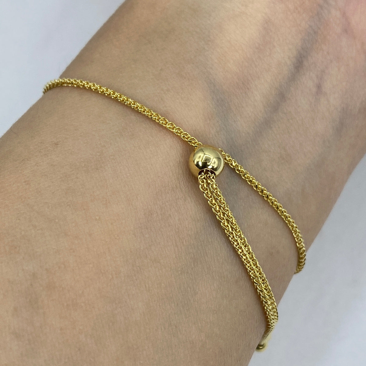 14K Gold Evil Eye Adjustable Bracelet - additional product view 3