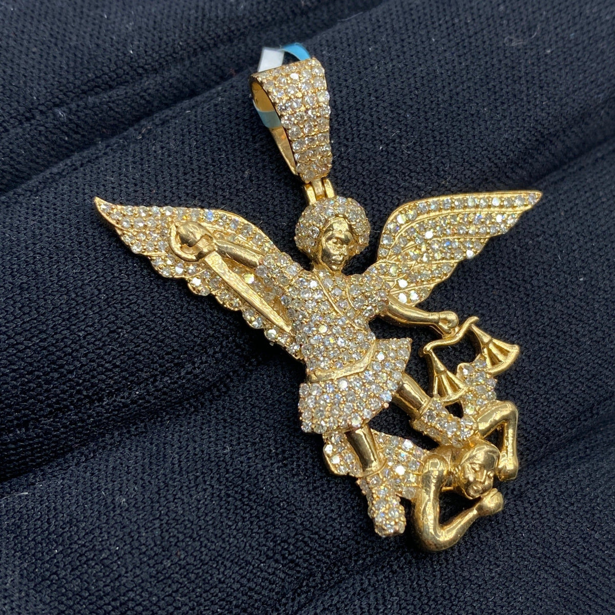 14K Gold Saint Michael Diamond Pendant - additional product view 3