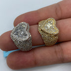14K Gold Heart Diamond Baguette Ring - additional product view 9