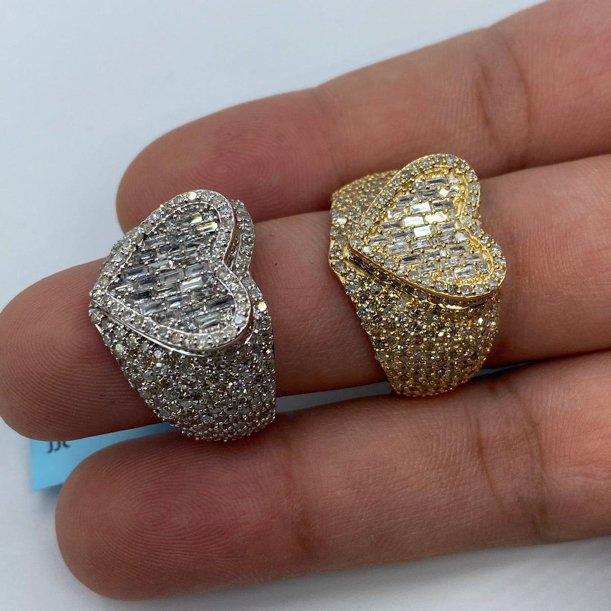 14K Gold Heart Diamond Baguette Ring - additional product view 9