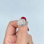 14K Gold Jumbo Square Halo Diamond Baguette Ring - additional product view 5