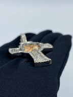 10K Gold Jesus Cross Enamel Diamond Pendant 3.7 Ct - additional product view 4